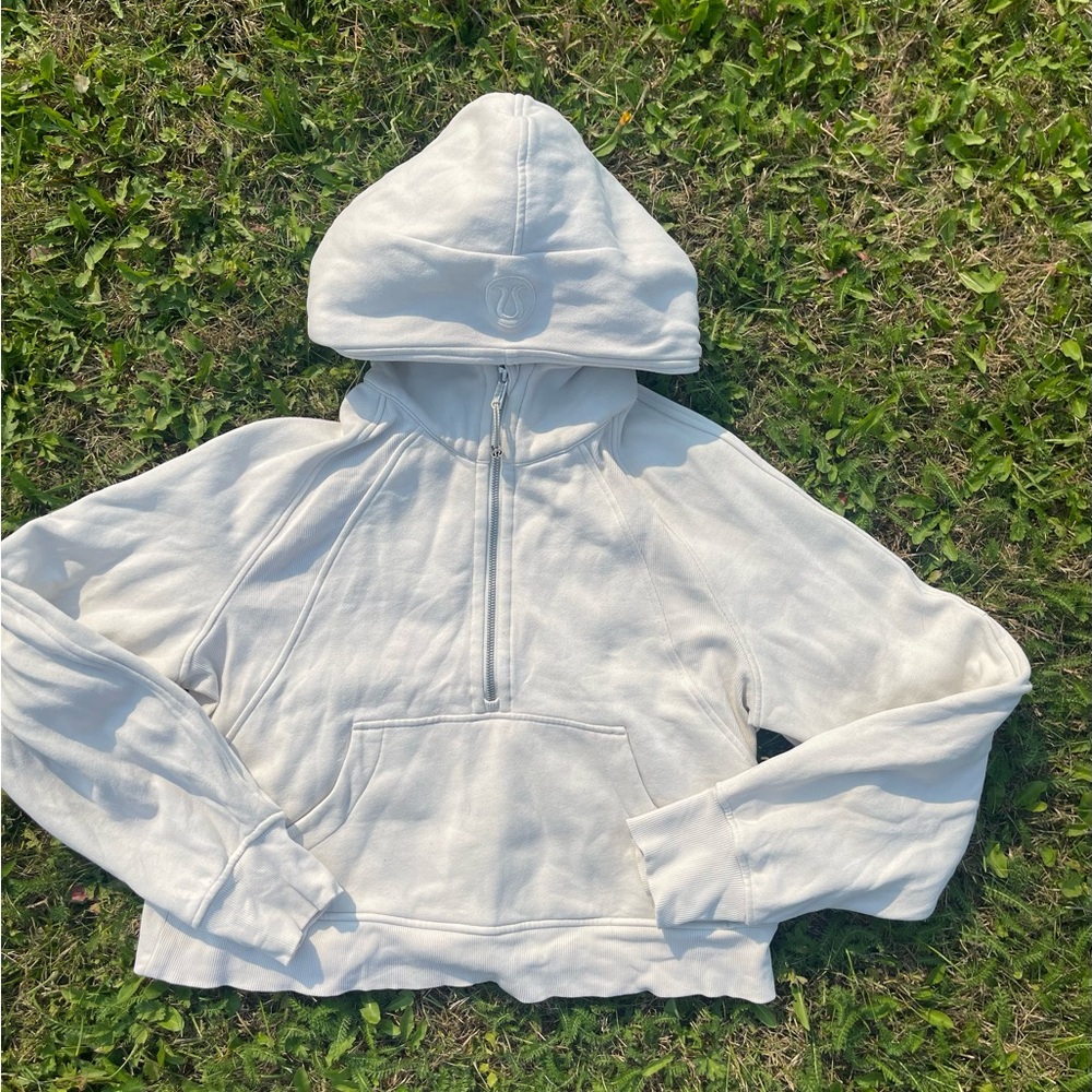 Lululemon Athletica White Zip-Up Hoodie Sweater